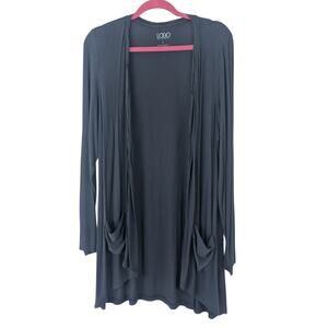 Logo Lori Goldstein Womens Plum Purple Lightweight Duster Cardigan Size L